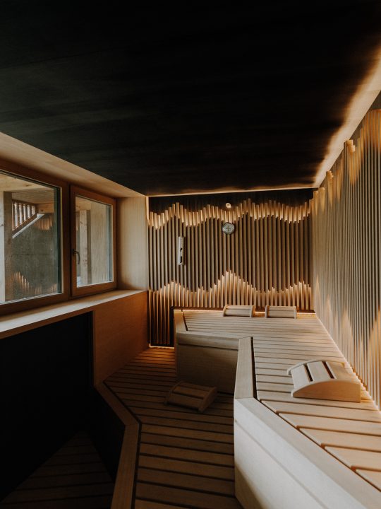 Chalet in den Alpen mit Panoramasauna